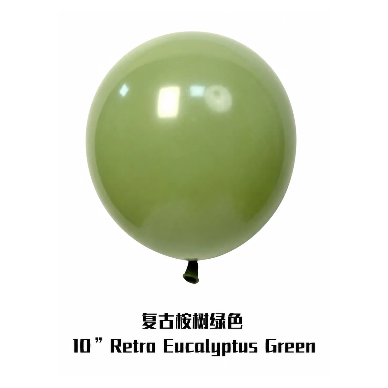 12 inch eucalyptus green retro balloon detail image