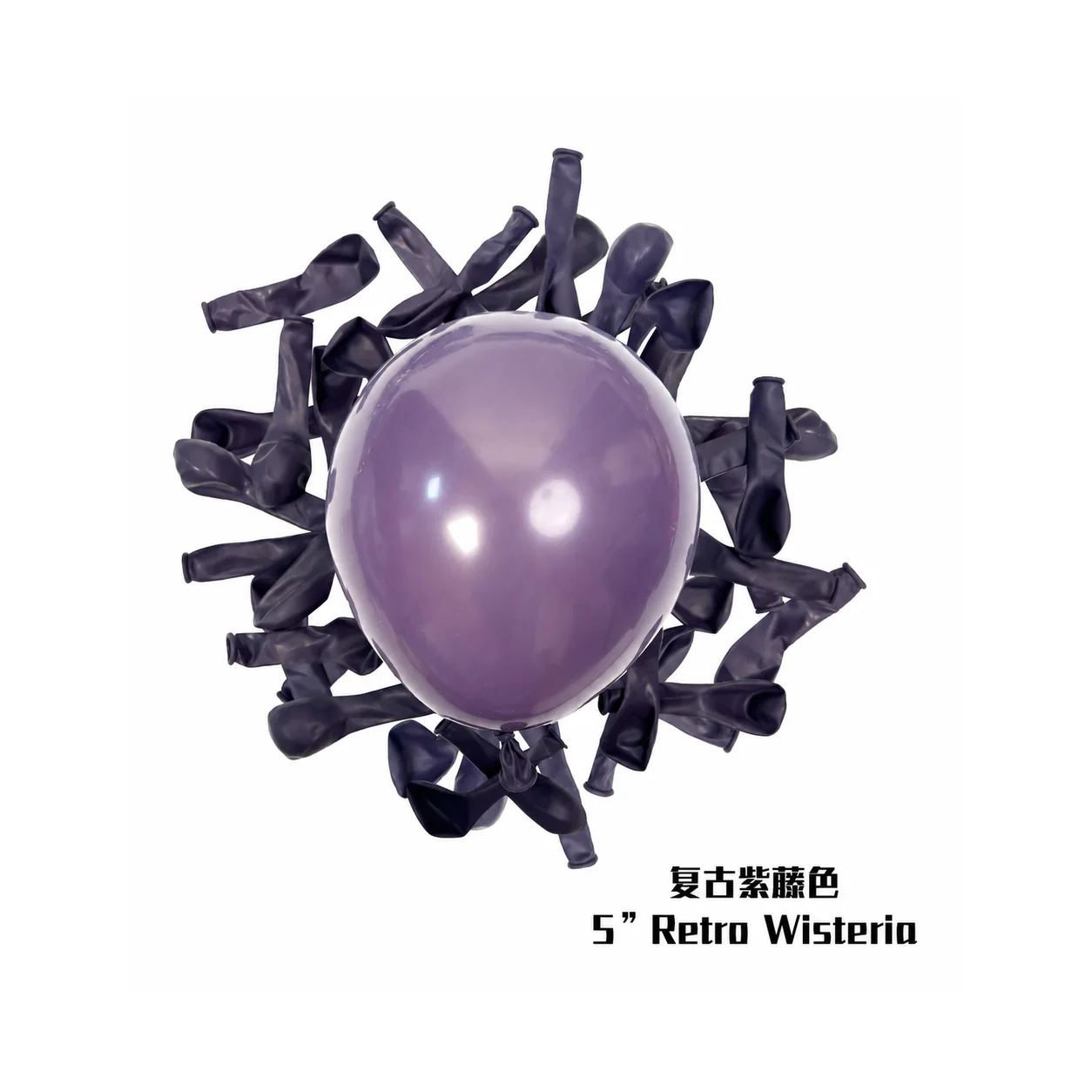5 inch wisteria retro balloon detail image