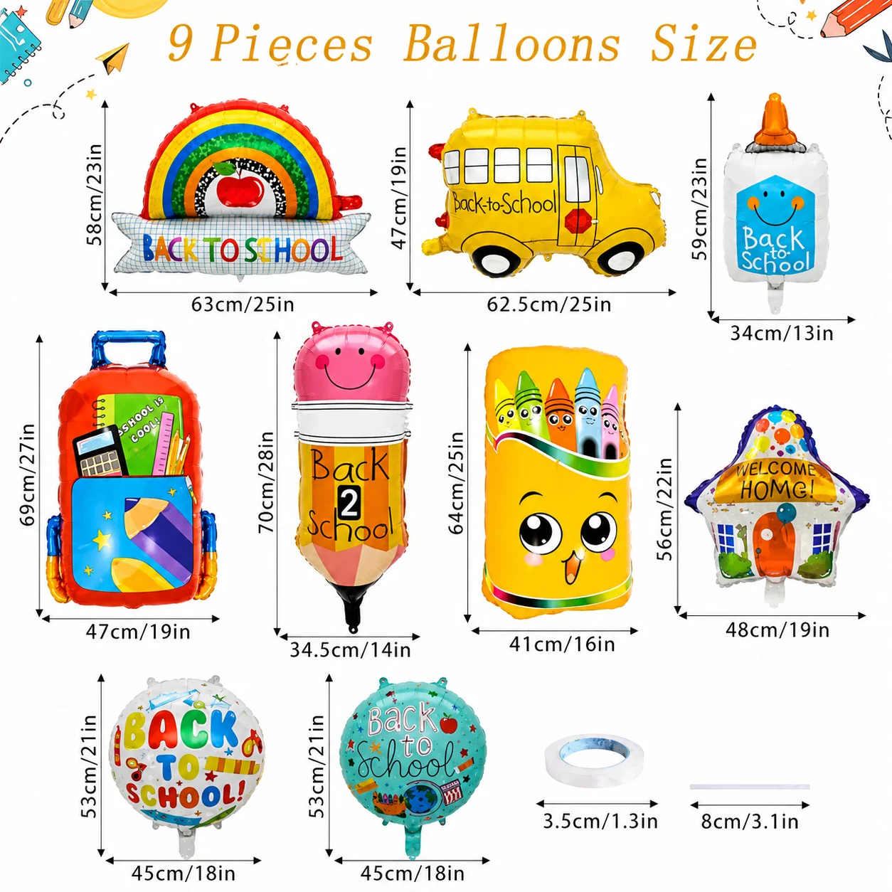 Back to School Foil Balloons wholesale seasonal balloon image 2