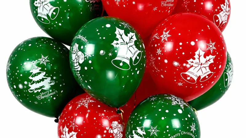 Christmas Printed Latex Balloons wholesale seasonal balloon image 1