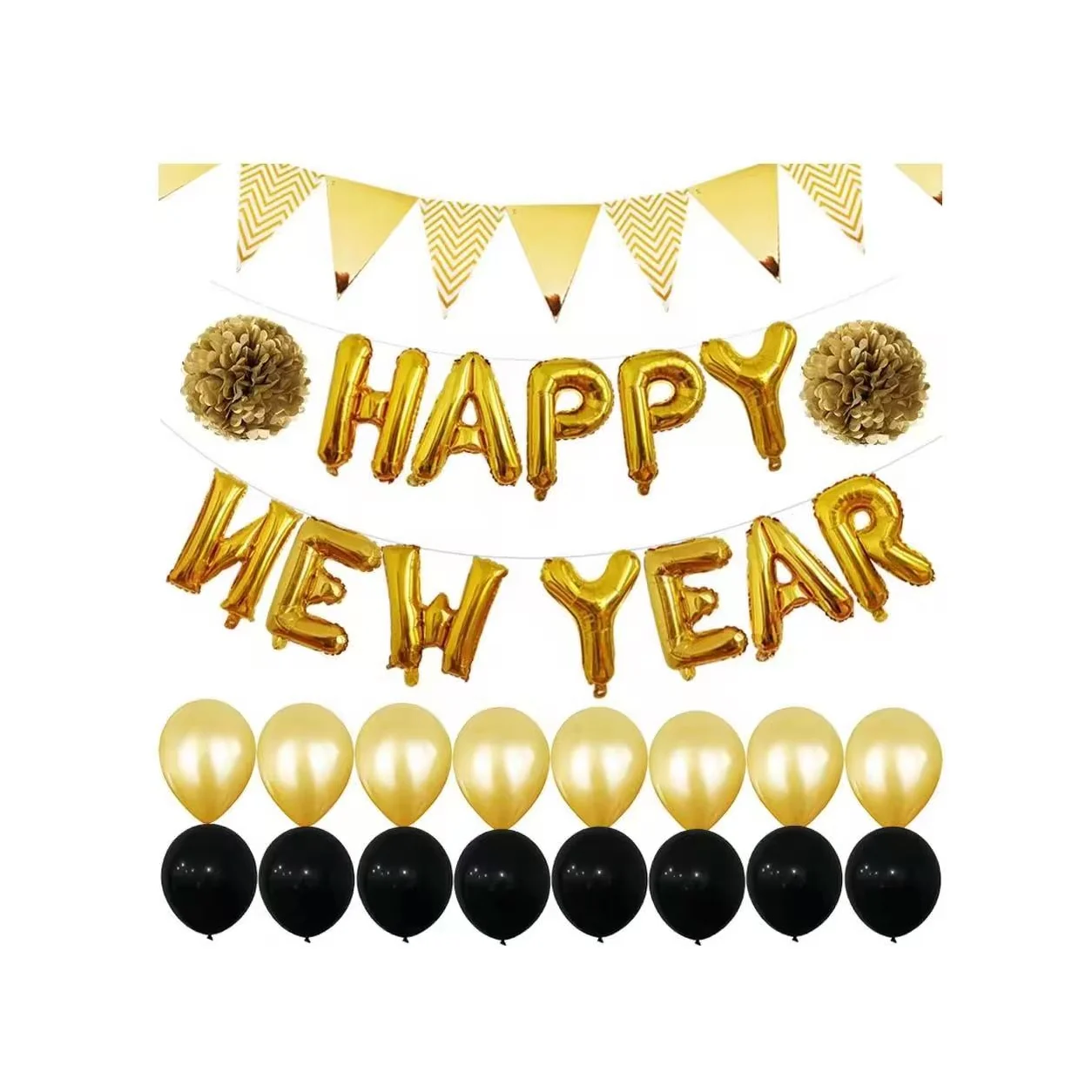 Happy New Year Foil Balloon Kit