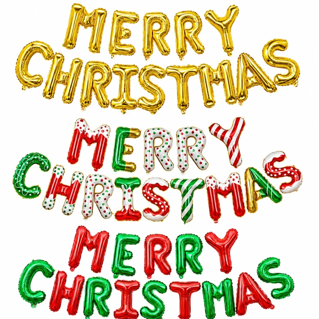 Merry Christmas Foil Letter Balloons wholesale seasonal balloon image 1