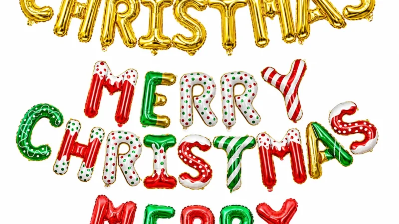 Merry Christmas Foil Letter Balloons wholesale seasonal balloon image 1