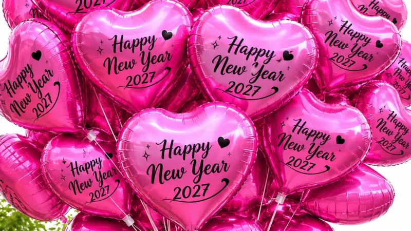 Rose Gold Happy New Year Foil Balloons wholesale seasonal balloon image 1
