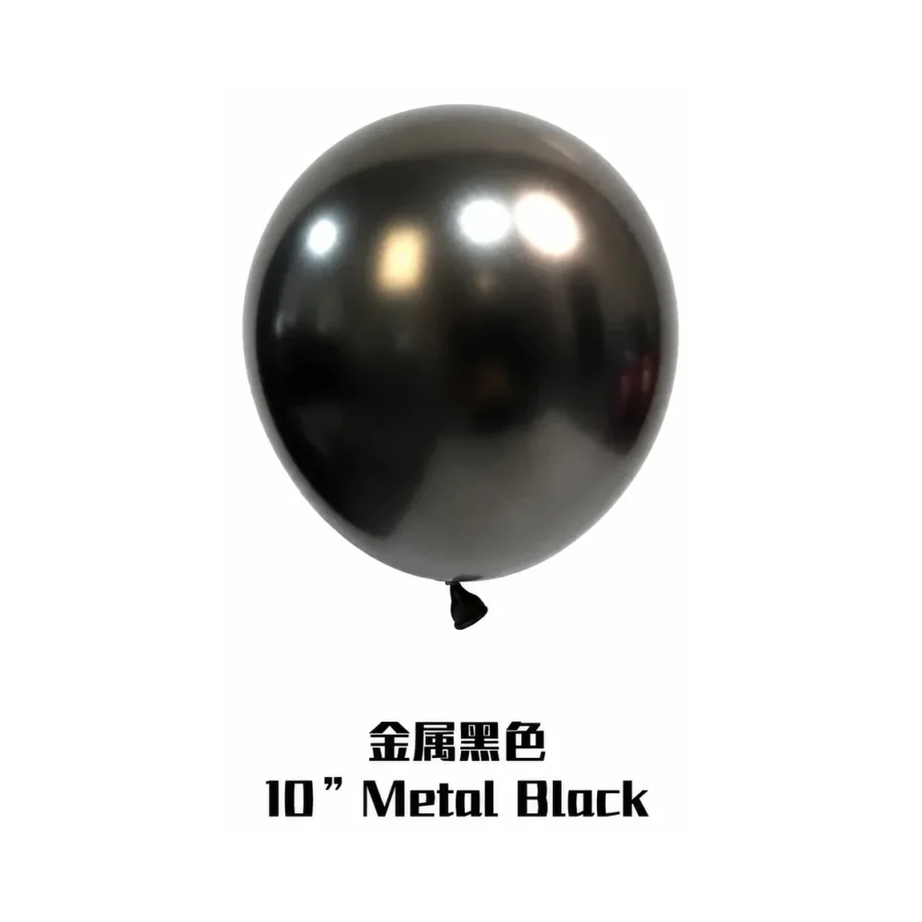 10 inch chrome black metallic balloon