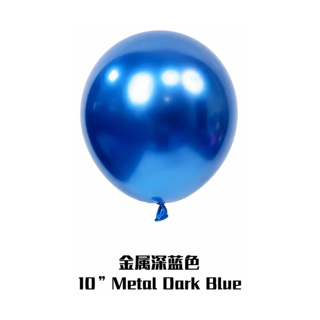 10 inch chrome blue metallic balloon