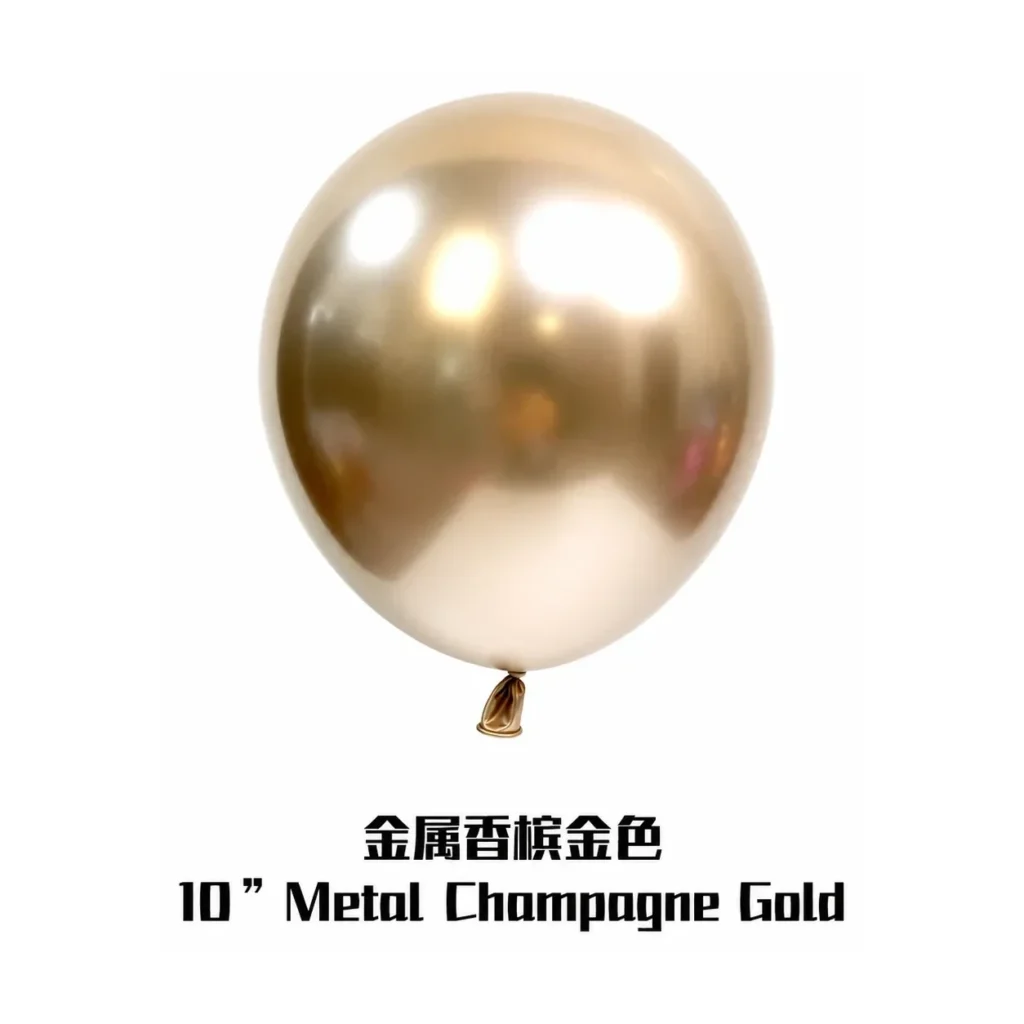10 inch chrome champagne gold metallic balloon