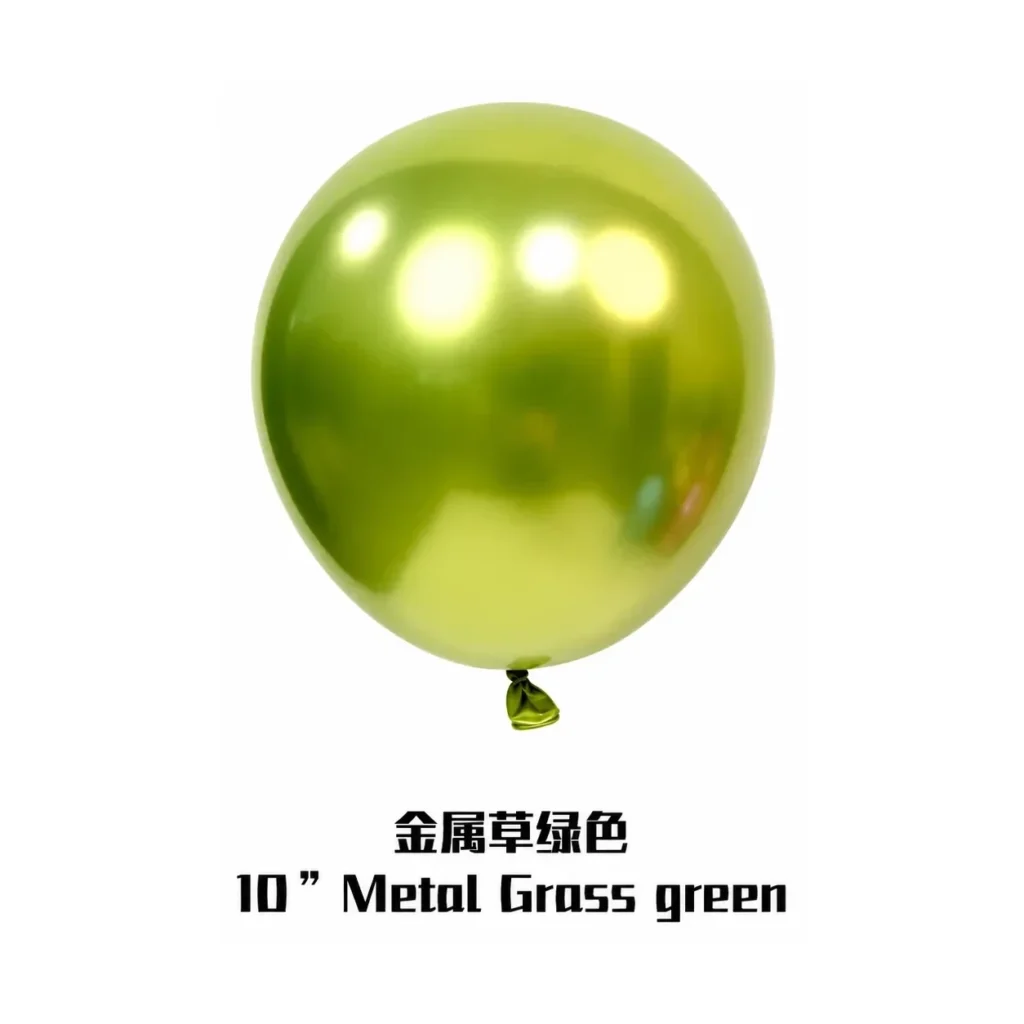 10 inch chrome grass green metallic balloon