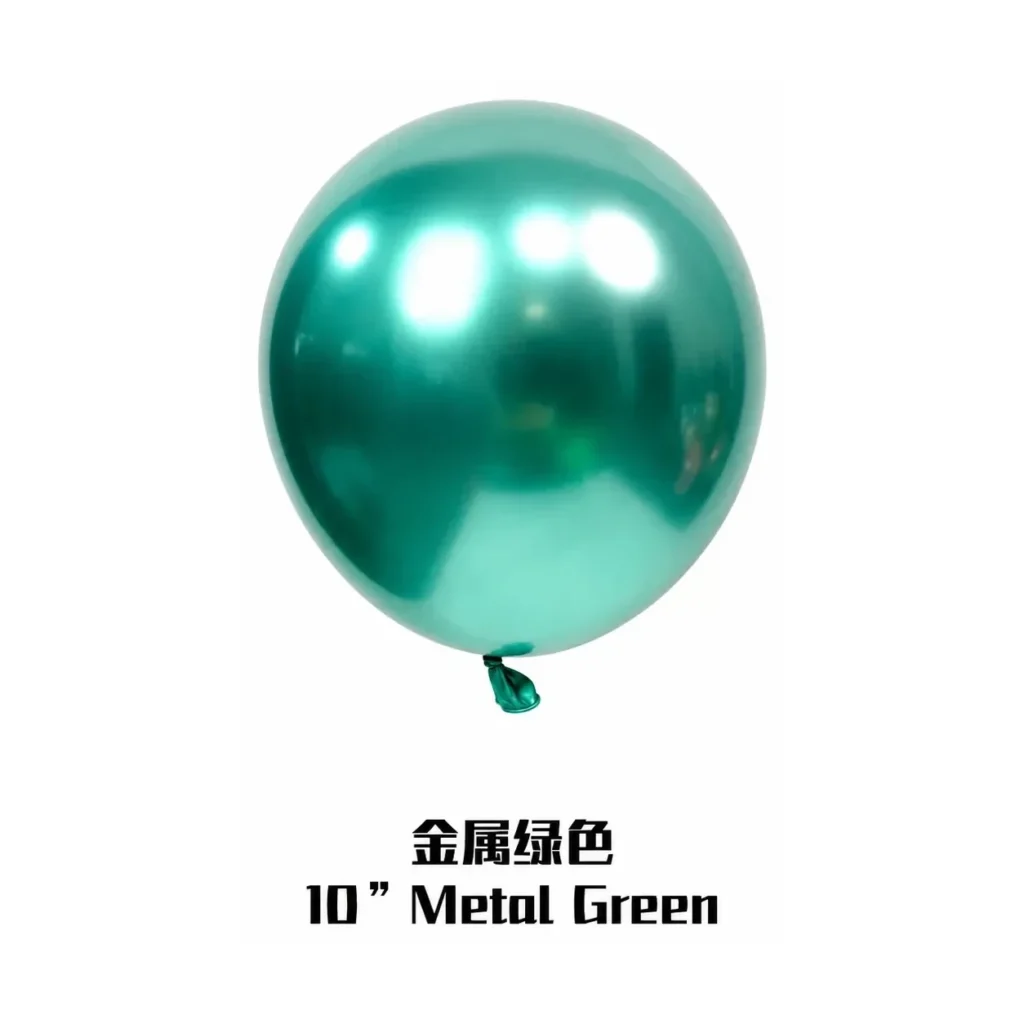 10 inch chrome green metallic balloon