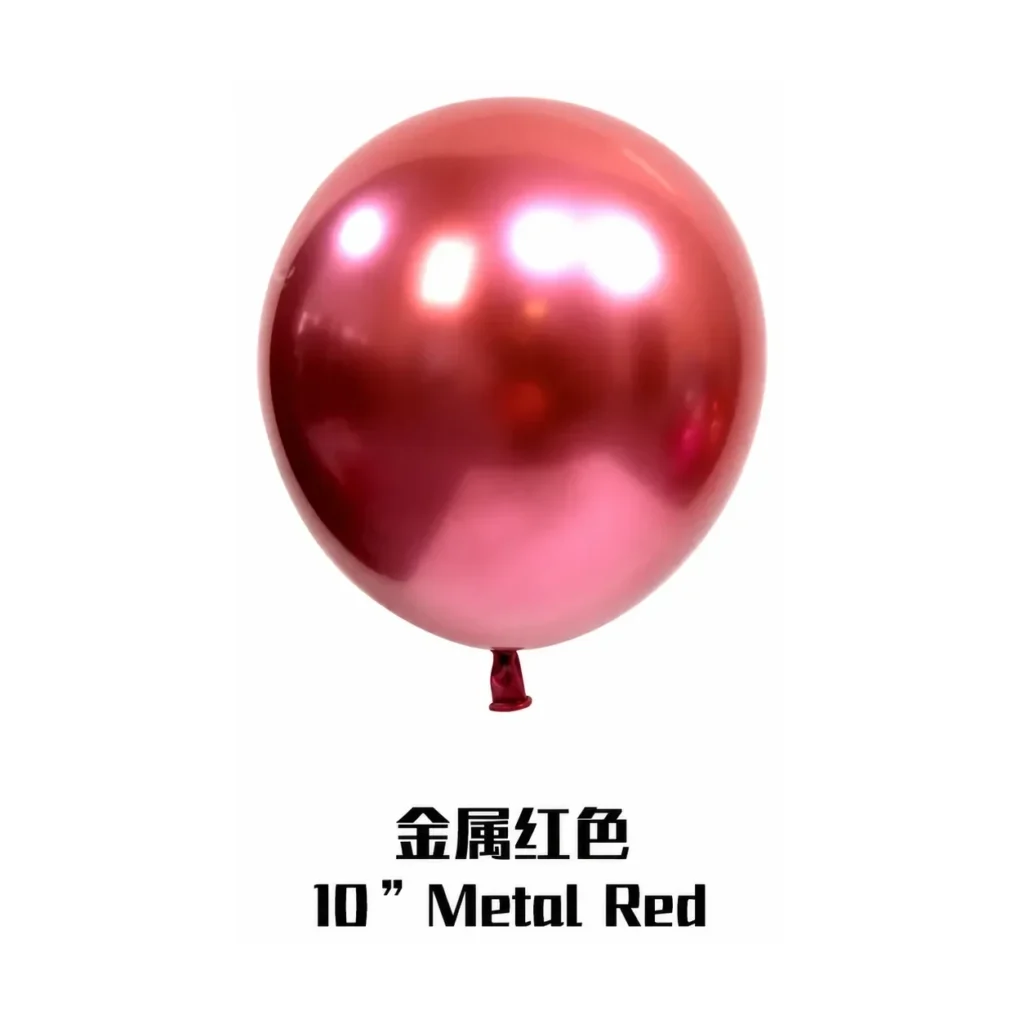 10 inch chrome red metallic balloon