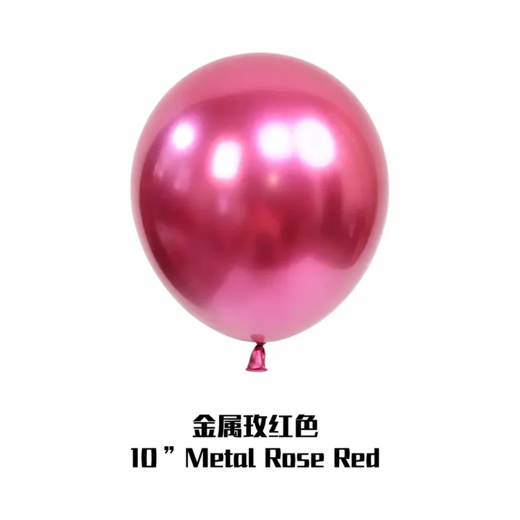 10 inch chrome rose red metallic balloon