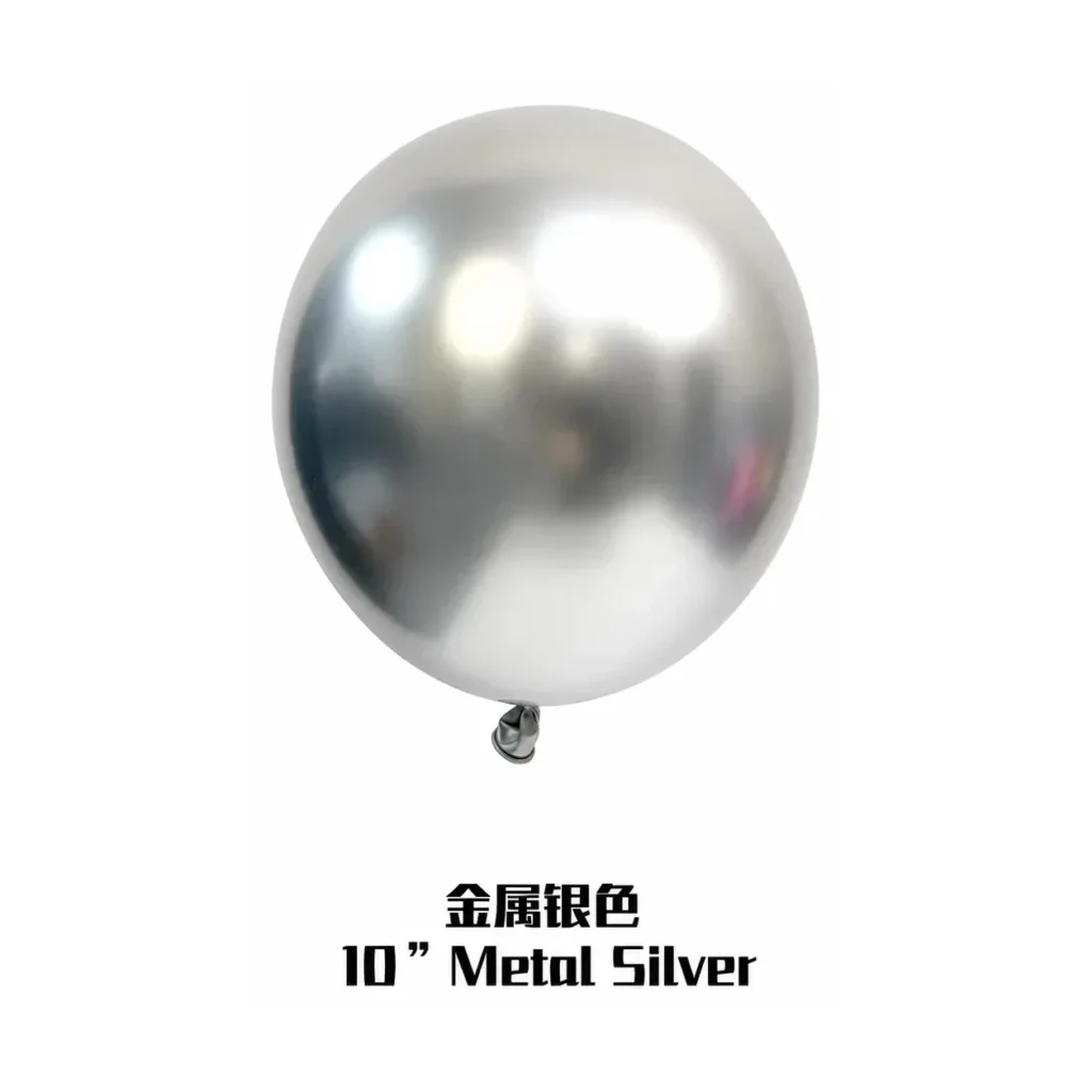 10 inch chrome silver metallic balloon