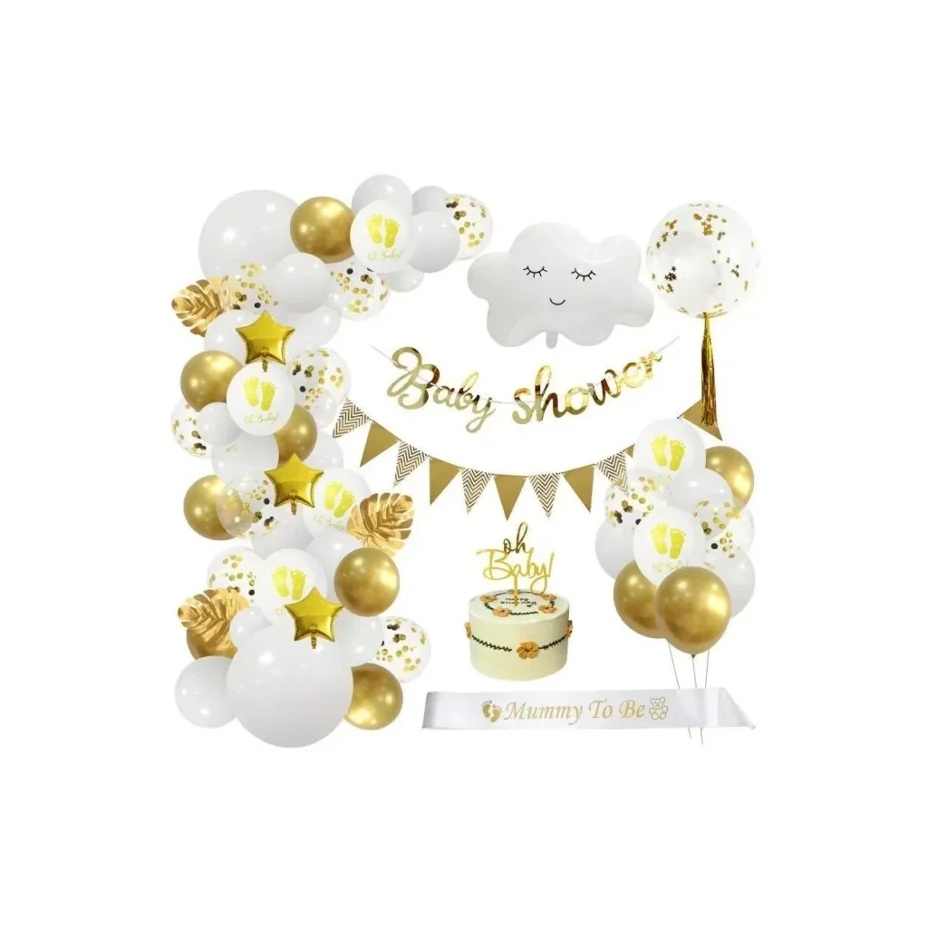 Gold Accent Luxury Baby Shower Balloon Kit wholesale party balloon image 1