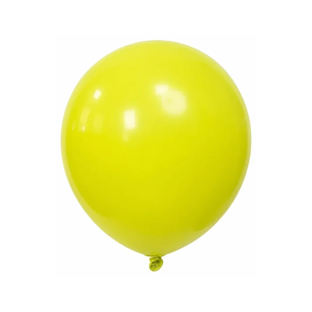 10 inch macaron pastel balloon in lemon yellow latex balloon