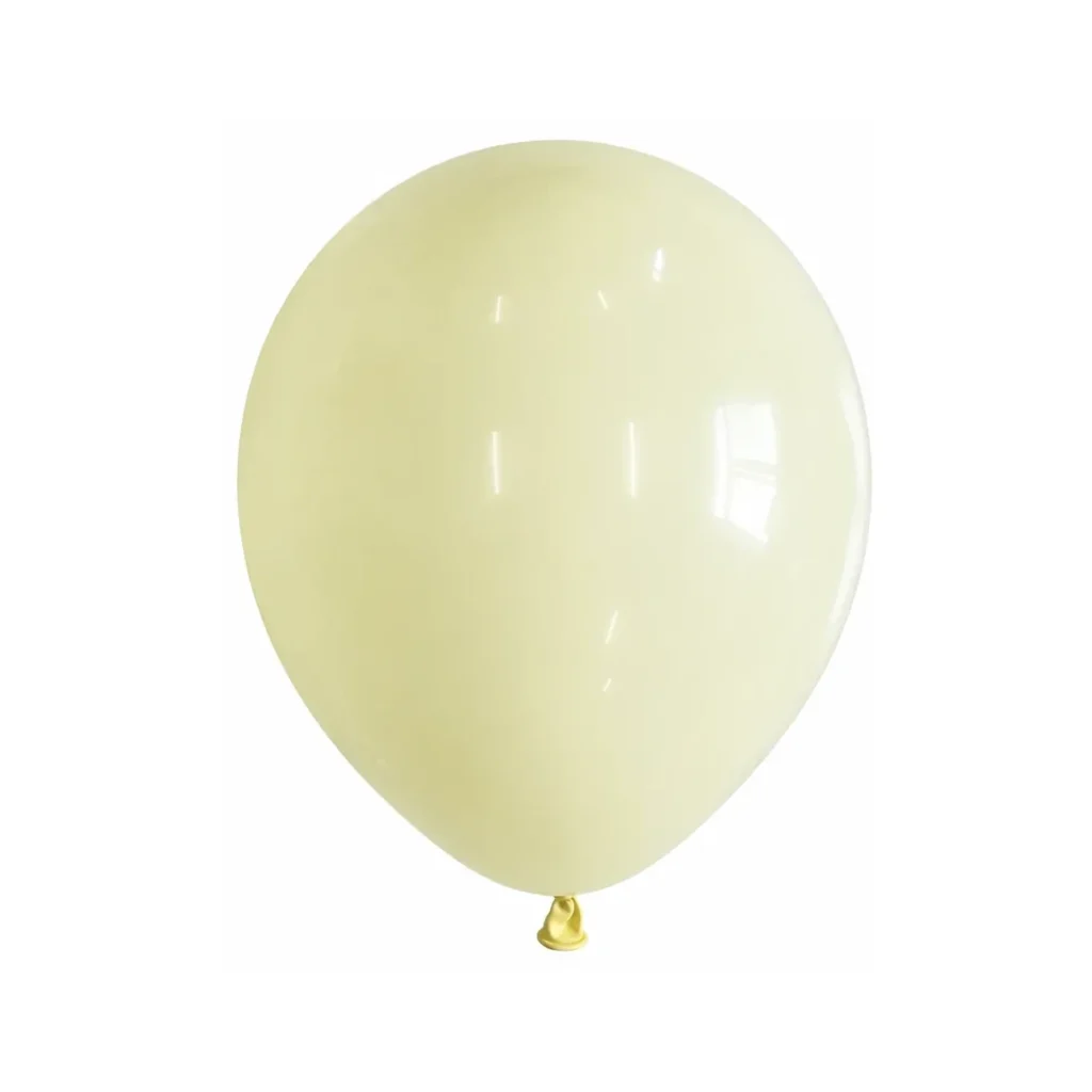 10 inch macaron pastel balloon in pale yellow latex balloon