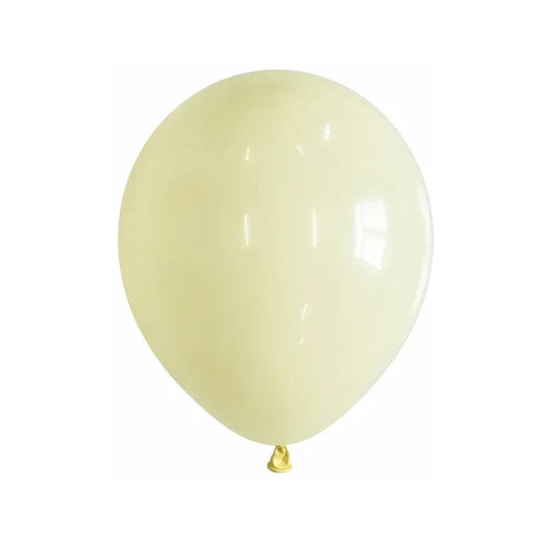10 inch macaron pastel balloon in pale yellow latex balloon