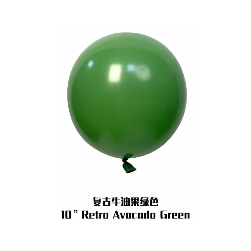 10 inch retro balloon in avocado green latex balloon