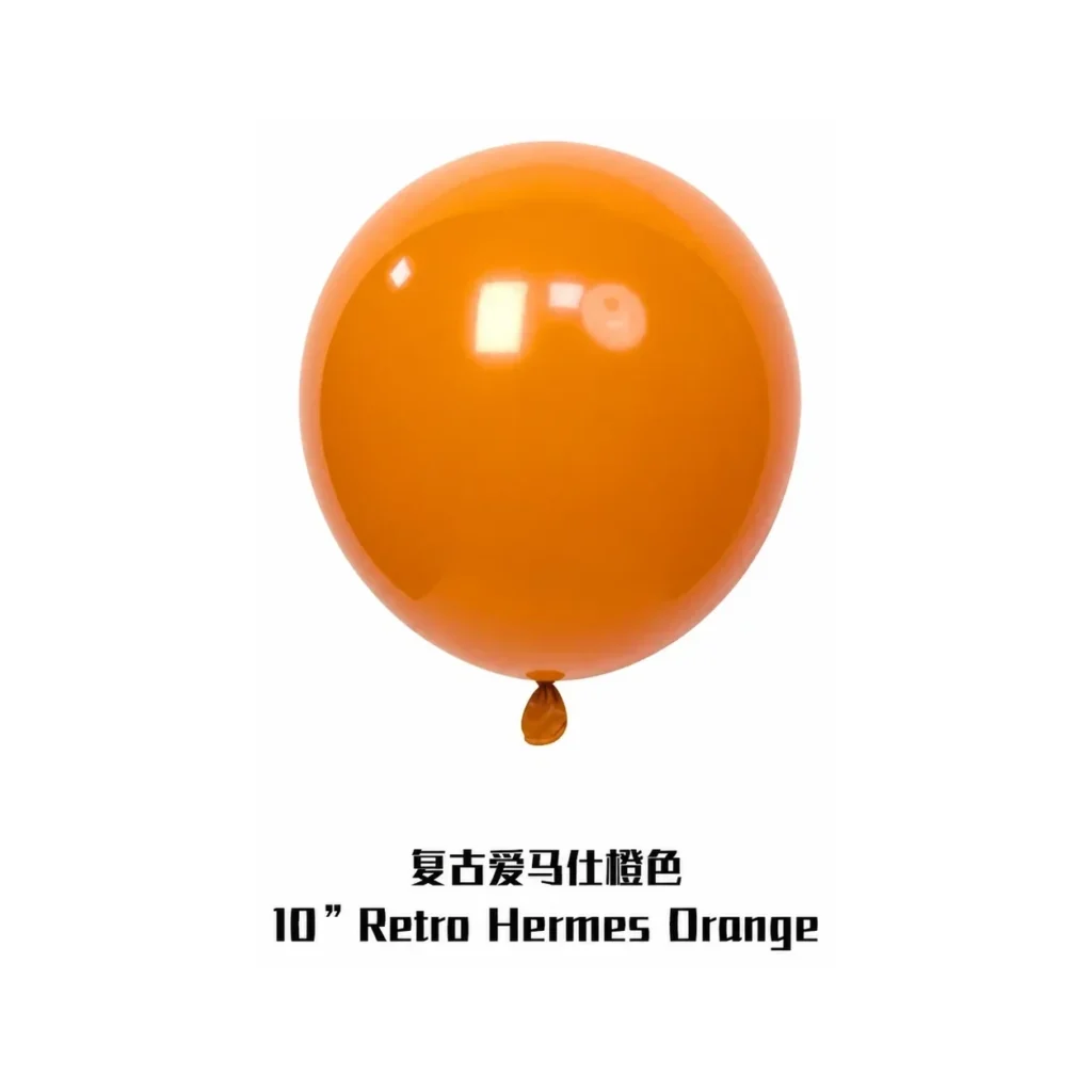 10 inch retro balloon in hermes orange latex balloon