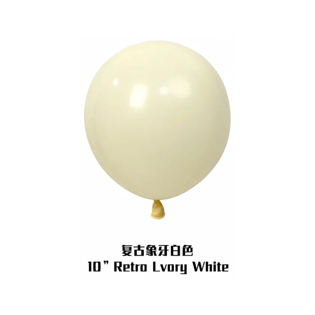 10 inch retro balloon in ivory white latex balloon