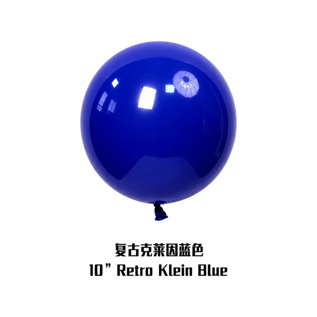 10 inch retro balloon in klein blue latex balloon