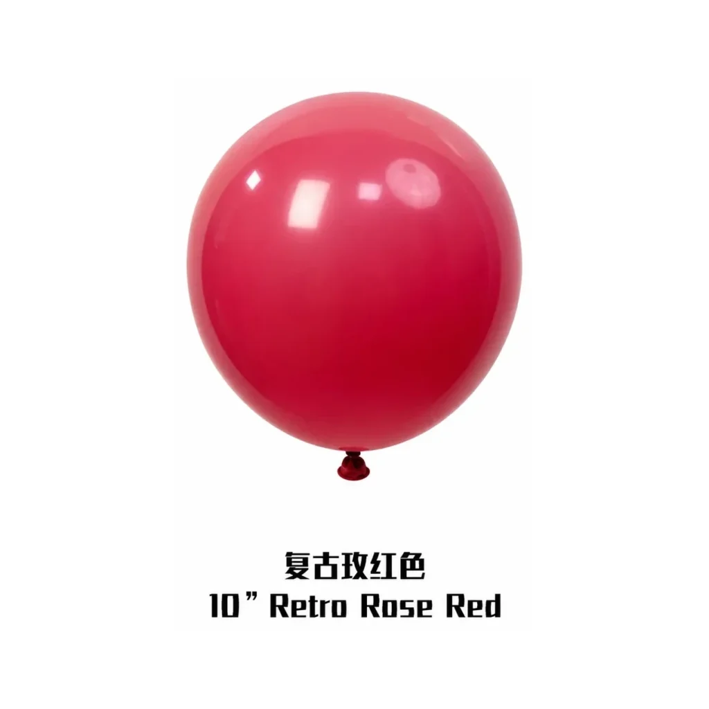 10 inch retro balloon in rose red latex balloon