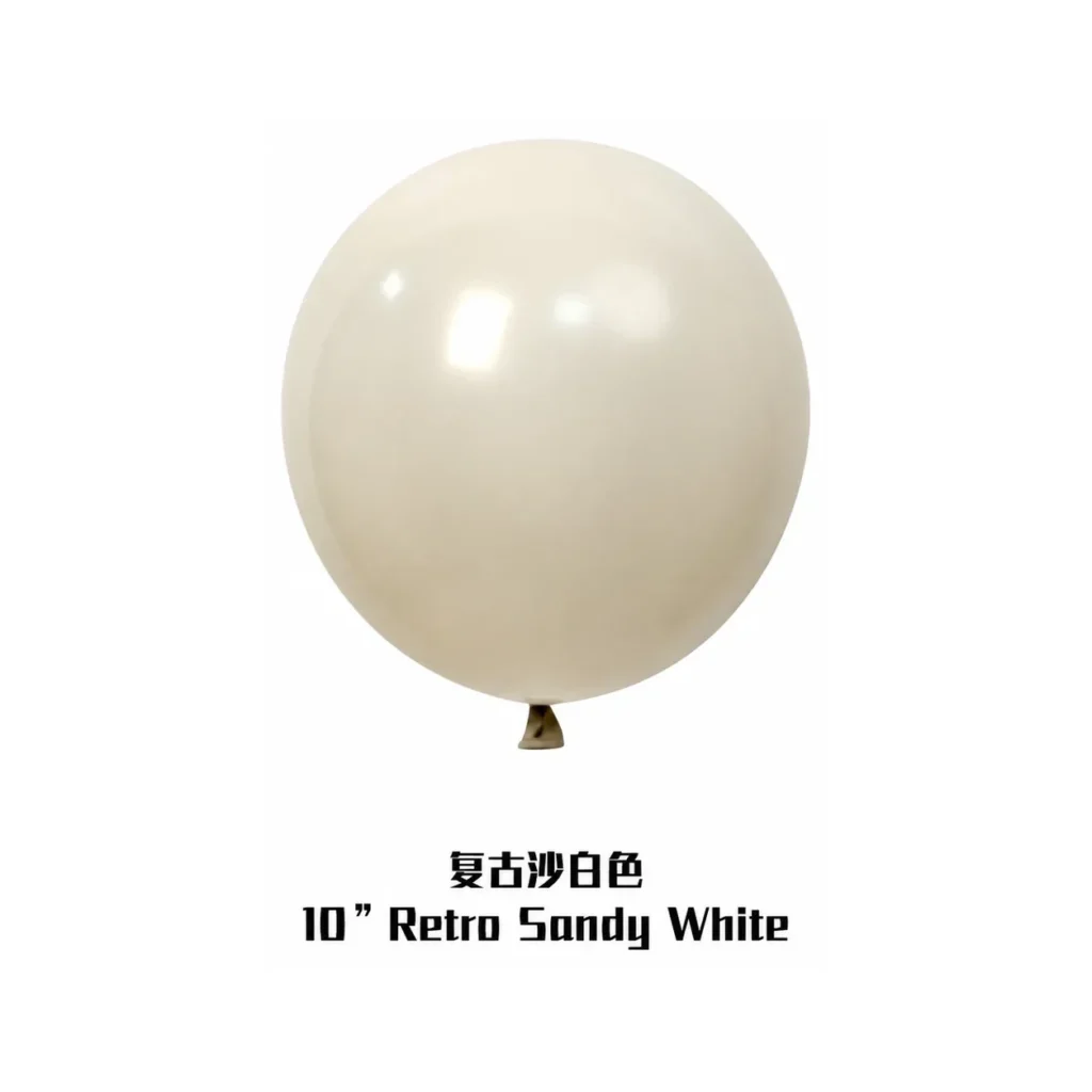 10 inch retro balloon in sandy white latex balloon