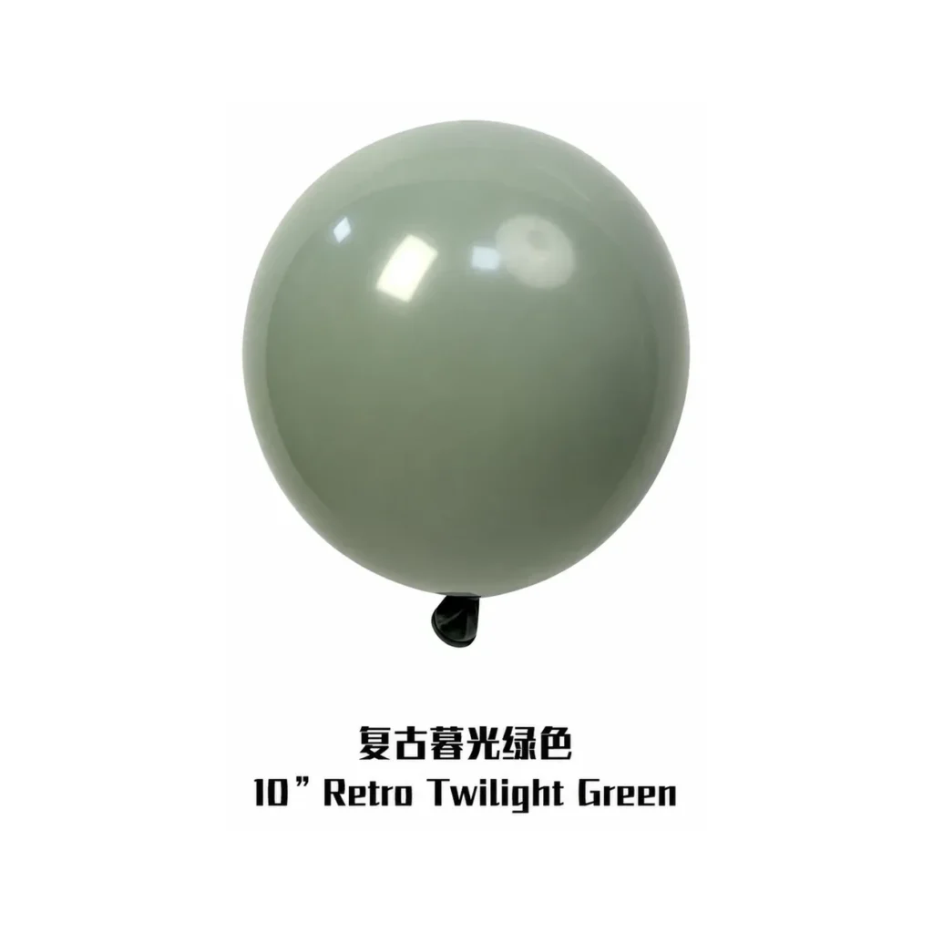 10 inch retro balloon in twilight green latex balloon