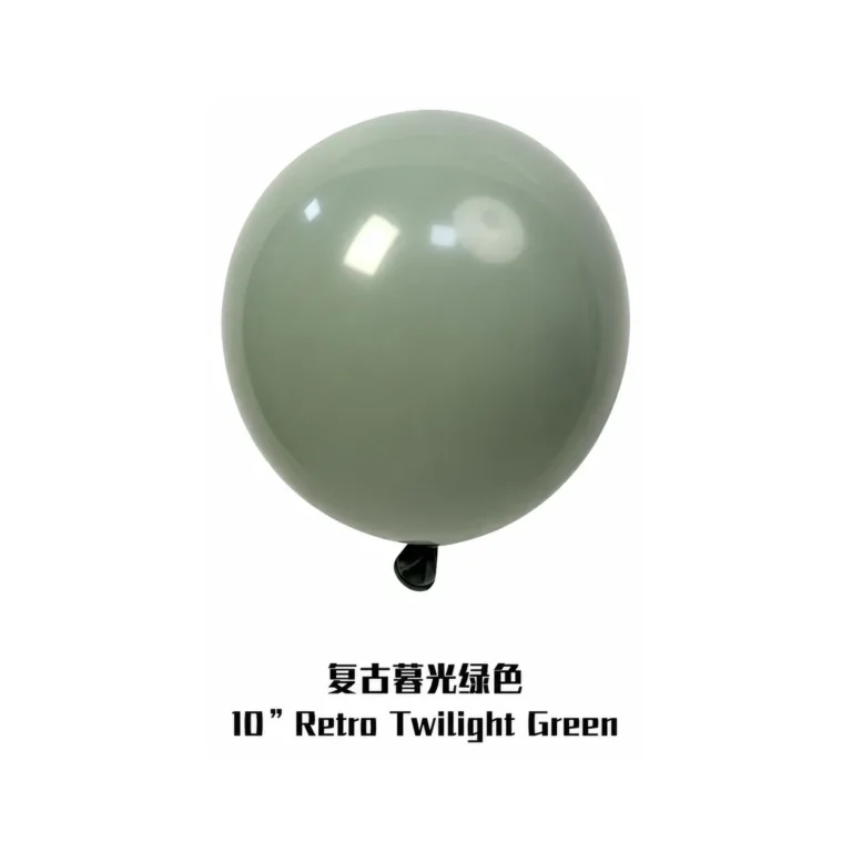 10 inch retro balloon in twilight green latex balloon