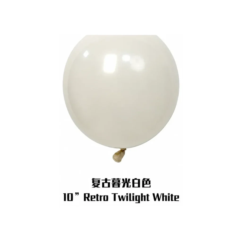 10 inch retro balloon in twilight white latex balloon