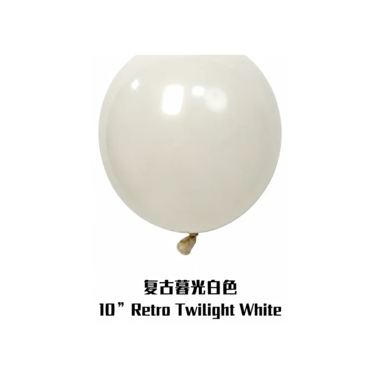 10 inch retro balloon in twilight white latex balloon