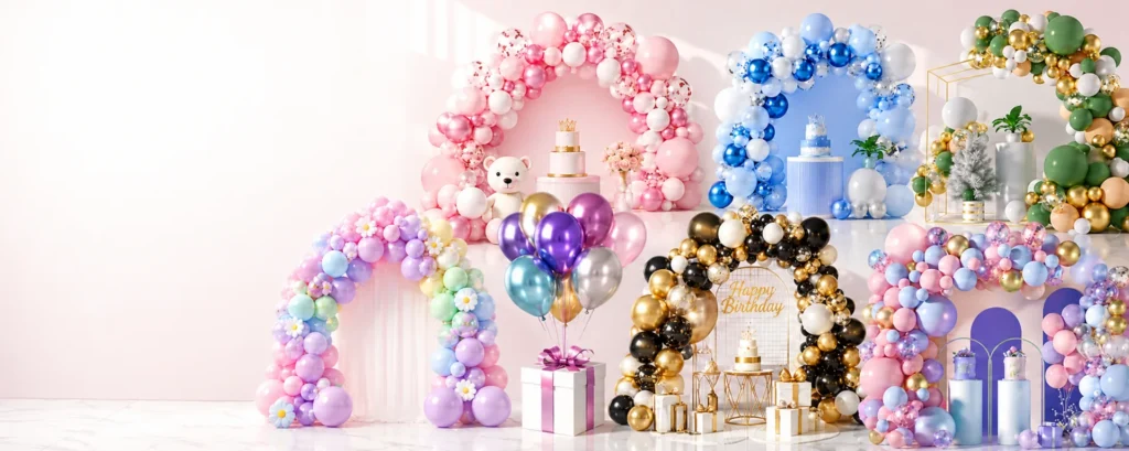 Balloon arch decoration display