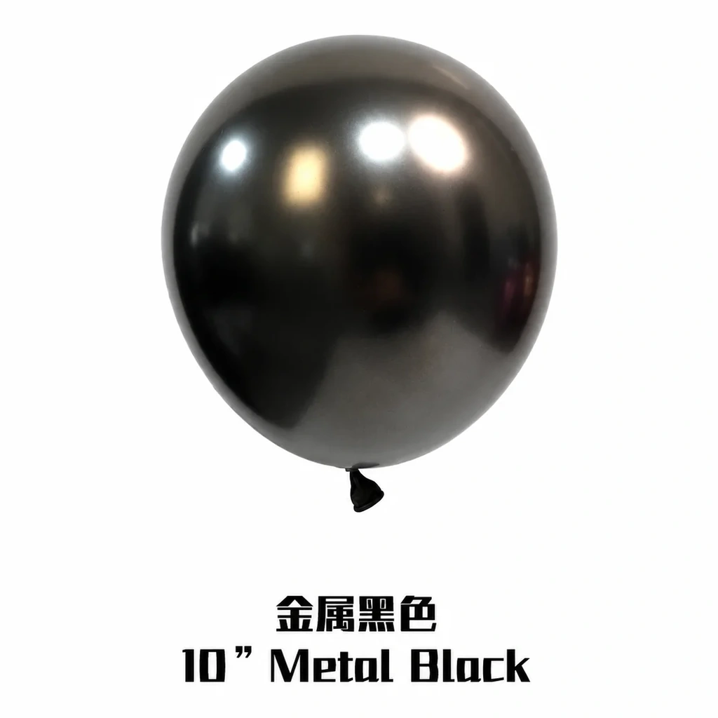 10 inch chrome black metallic balloon