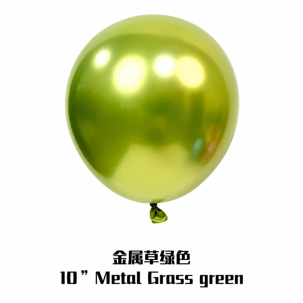 10 inch chrome grass green metallic balloon