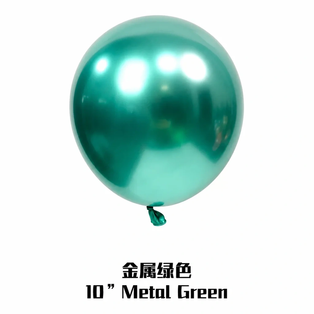 10 inch chrome green metallic balloon