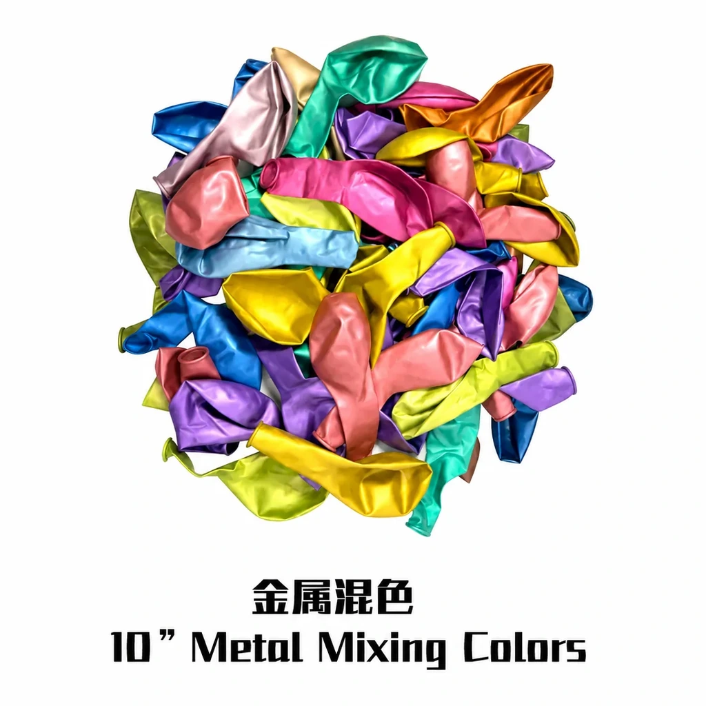 10 inch chrome mixing colors metallic balloon