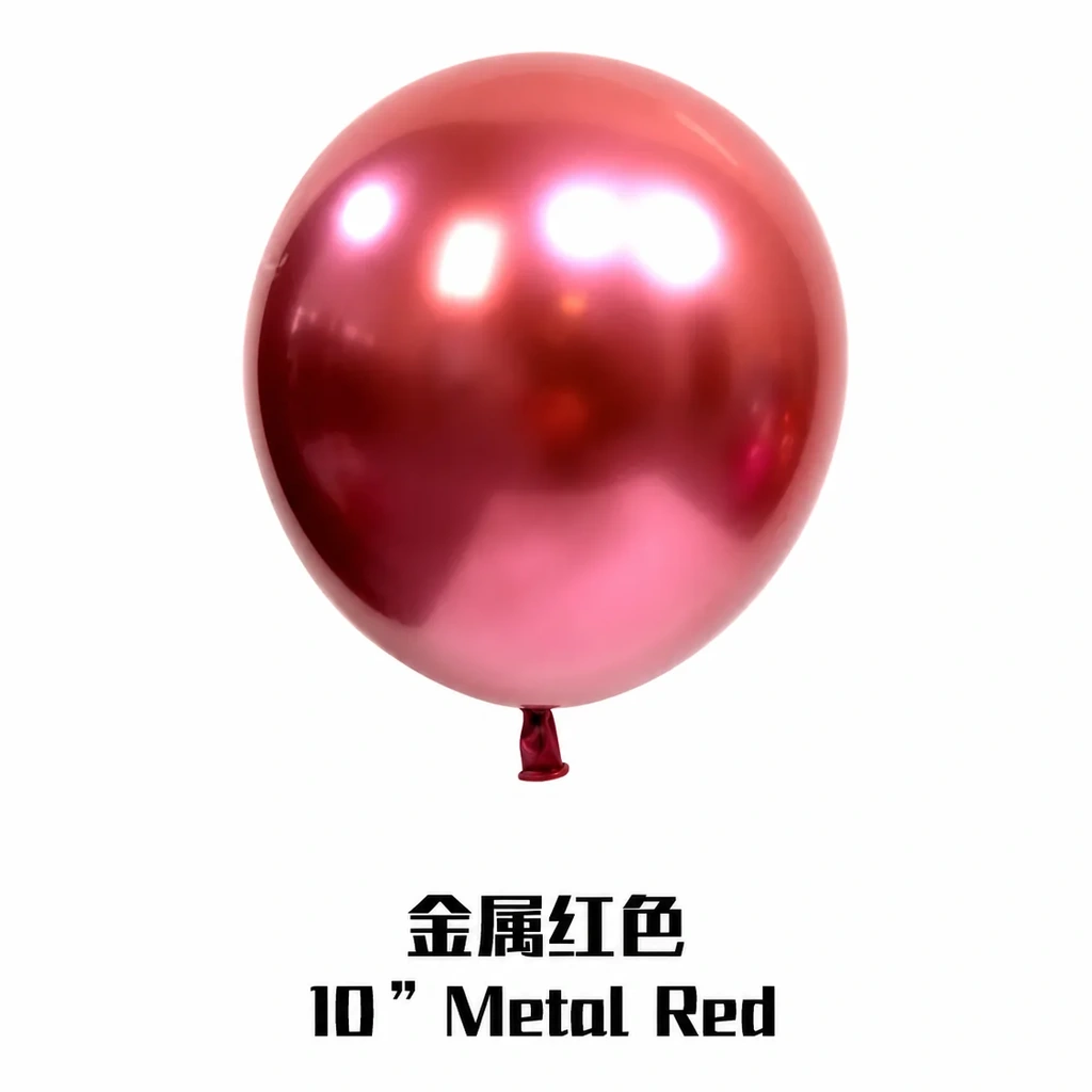 10 inch chrome red metallic balloon