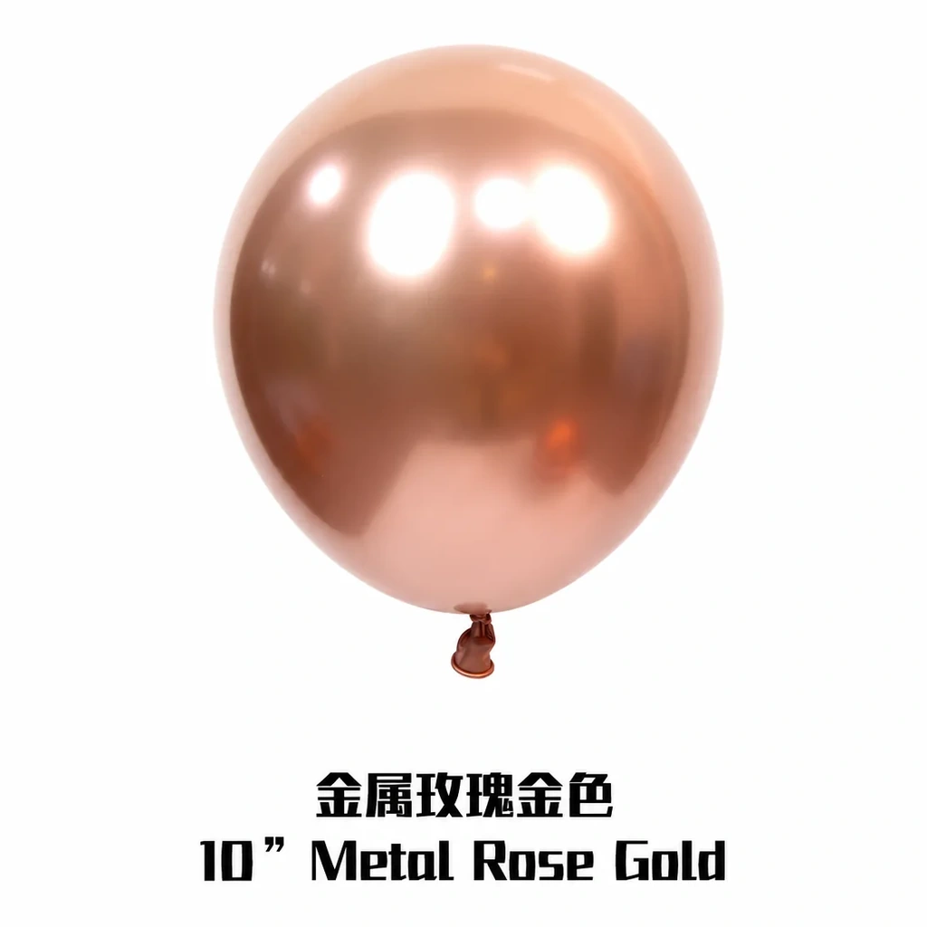 10 inch chrome rose gold metallic balloon