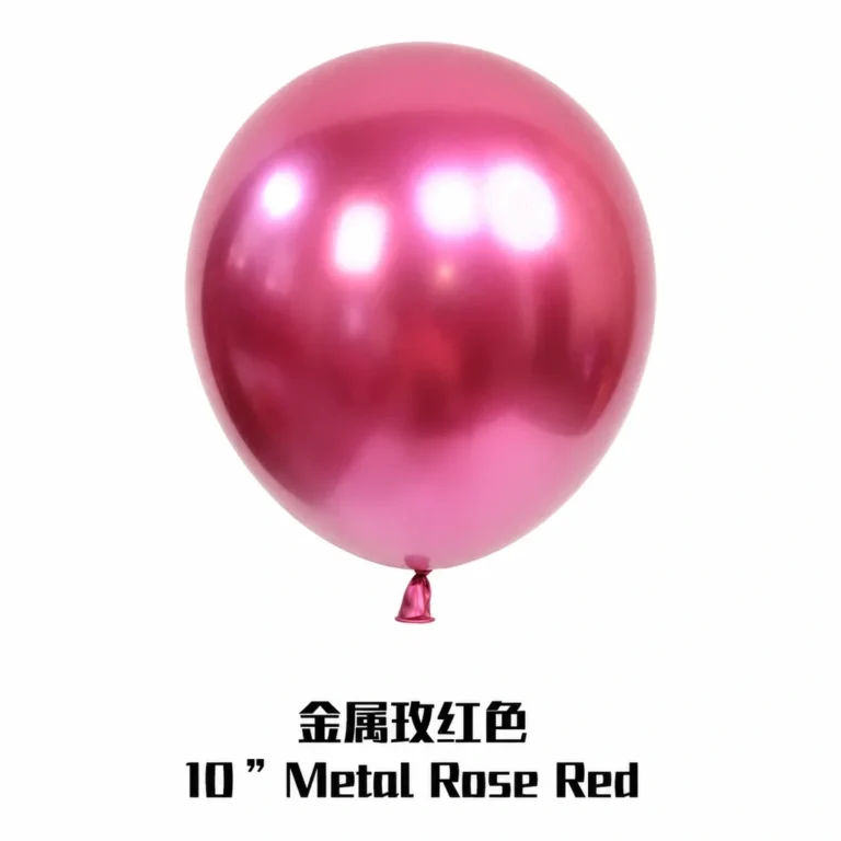 10 inch chrome rose red metallic balloon