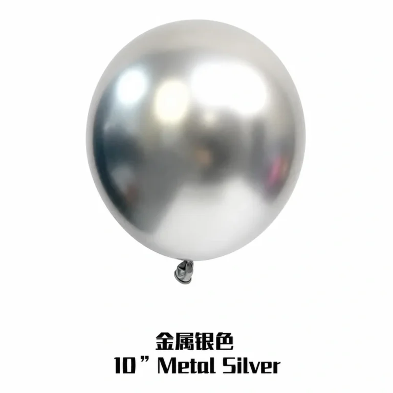 10 inch chrome silver metallic balloon