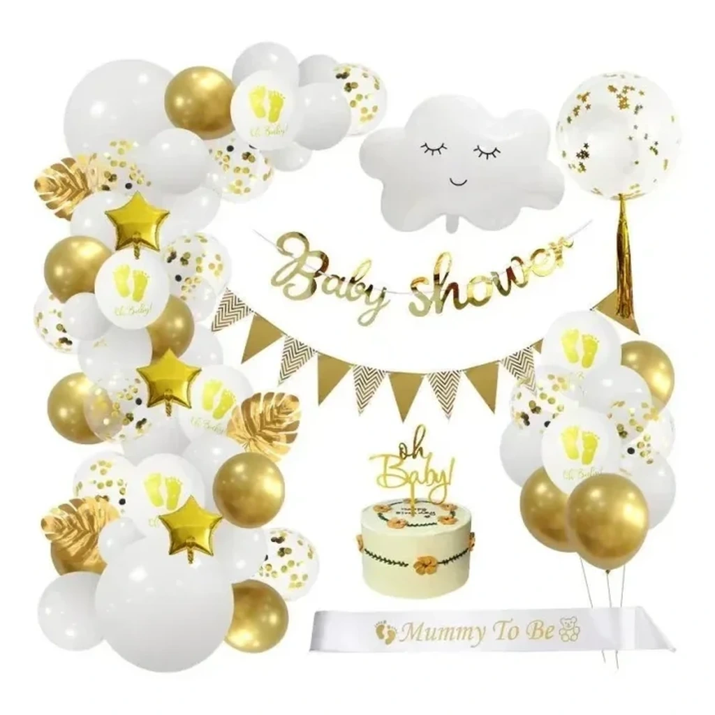 Gold Accent Luxury Baby Shower Balloon Kit wholesale party balloon image 1
