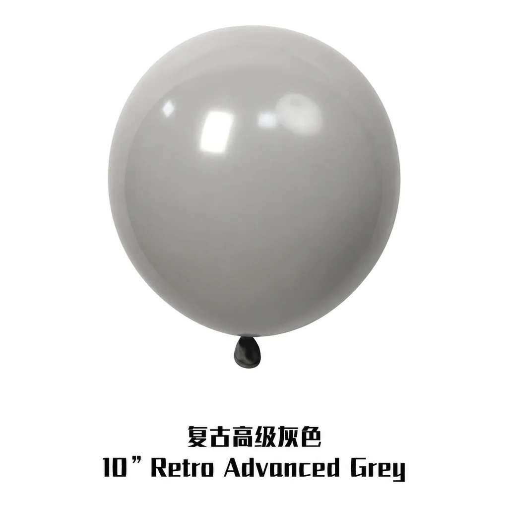 10 inch retro balloon in advanced grey latex balloon