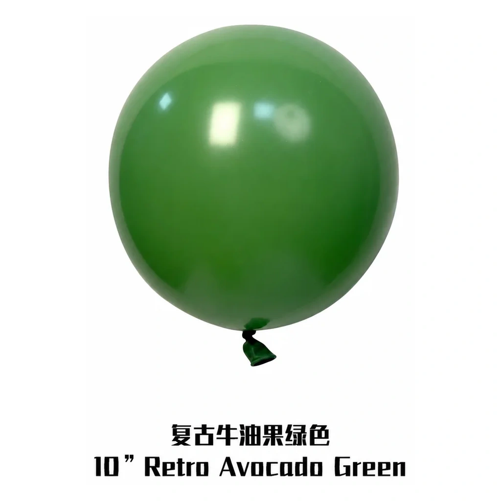 10 inch retro balloon in avocado green latex balloon