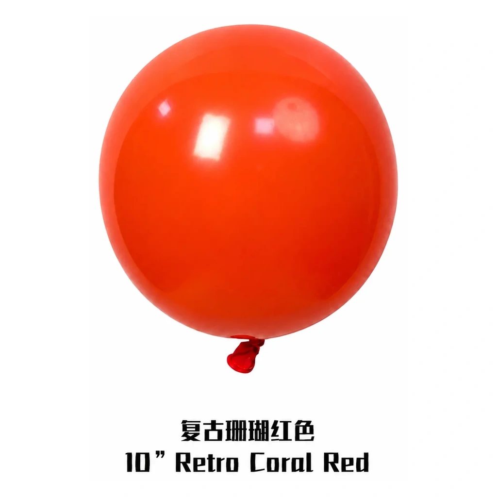 10 inch retro balloon in coral red latex balloon