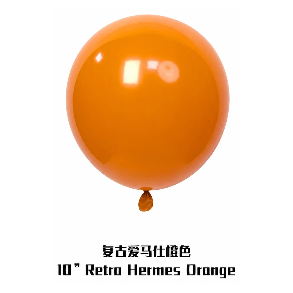 10 inch retro balloon in hermes orange latex balloon