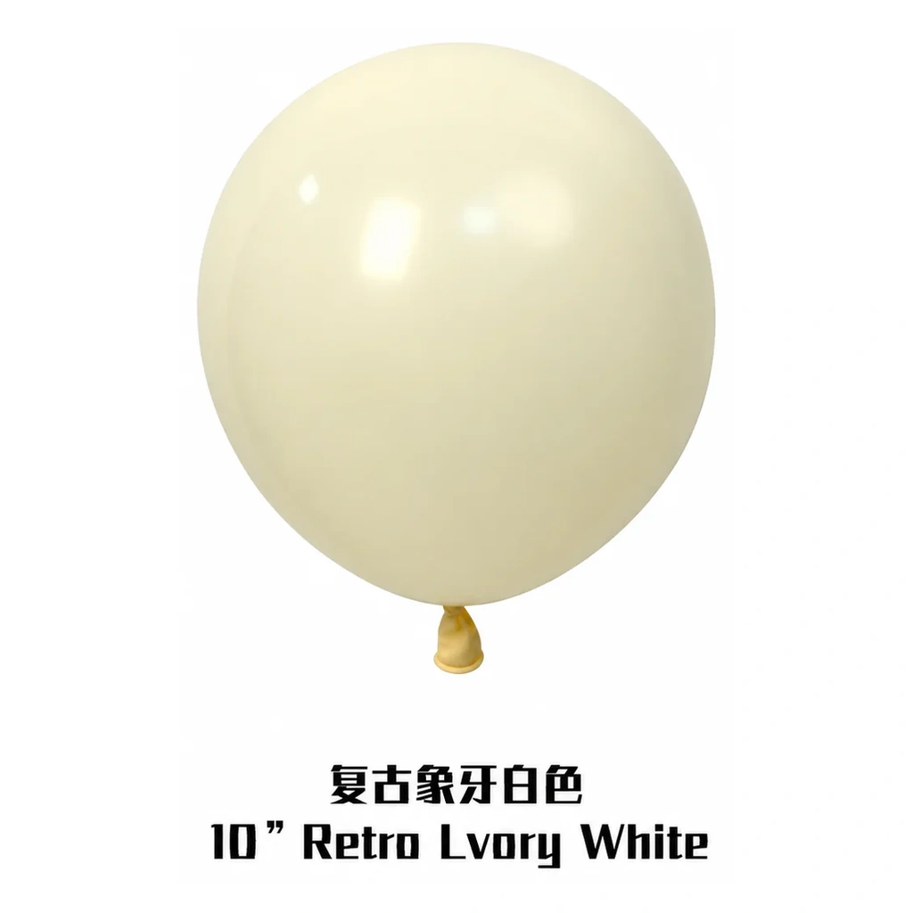 10 inch retro balloon in ivory white latex balloon