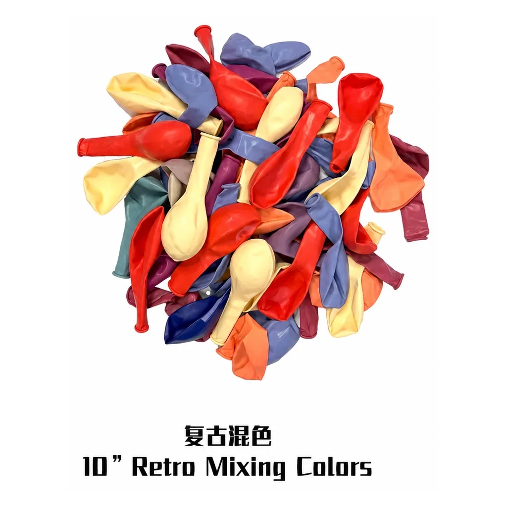 10 inch retro balloon in mixing colors latex balloon