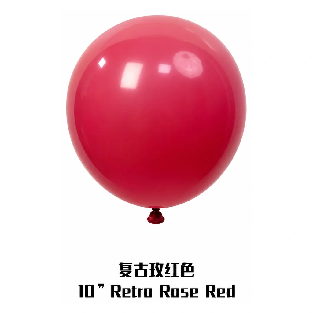 10 inch retro balloon in rose red latex balloon