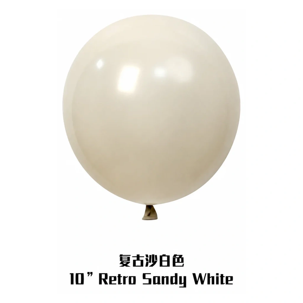 10 inch retro balloon in sandy white latex balloon