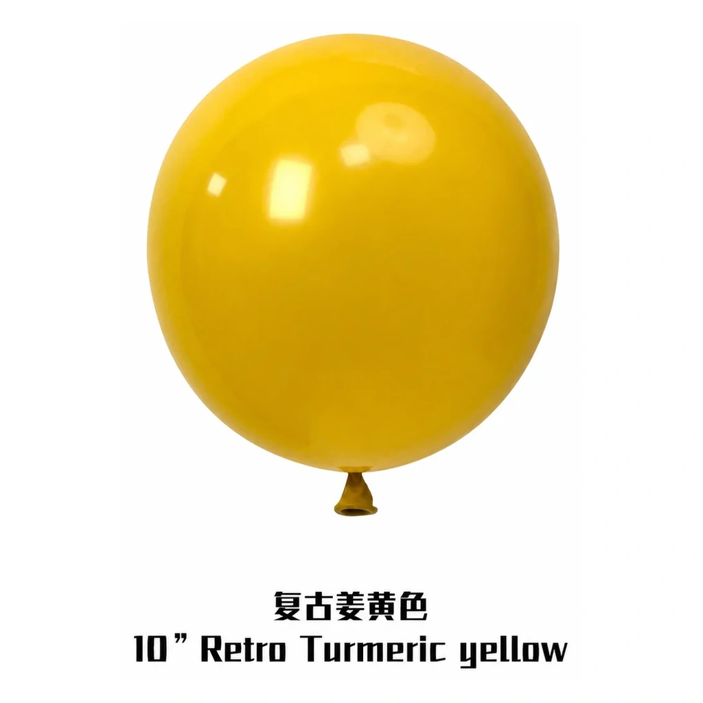 10 inch retro balloon in turmeric yellow latex balloon