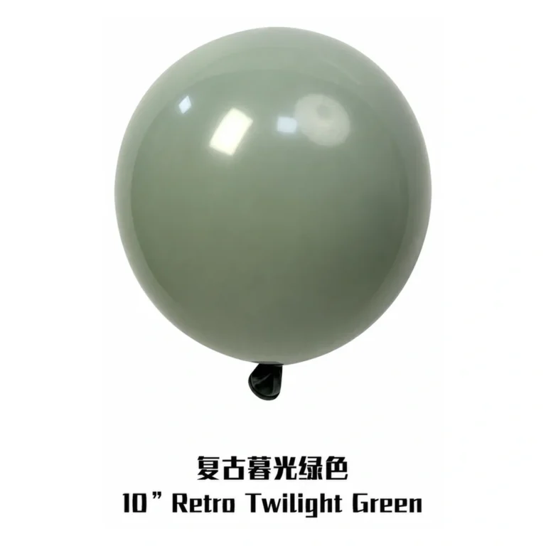 10 inch retro balloon in twilight green latex balloon